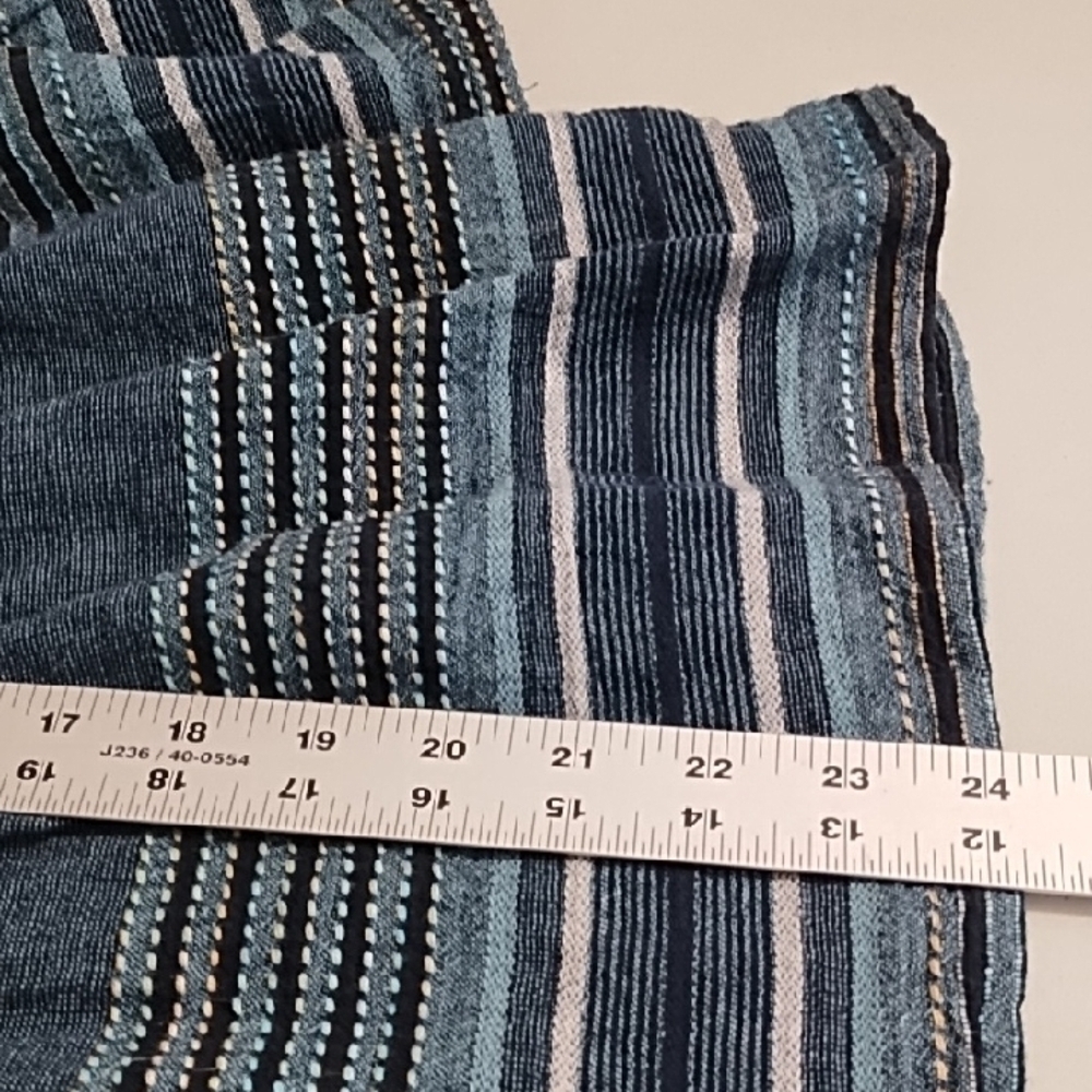 Cool Textured Cotton Loose Flowy Bohemian Shirt 3/4 Bell Sleeves Denims BFF - Picture 6 of 9